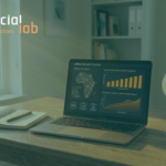 Data visualization dashboard on laptop showing Africa project growth in a human-centric workspace.