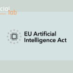 A graphic titled "EU Artificial Intelligence Act" featuring the SocialLab logo and an EU-inspired circuit icon