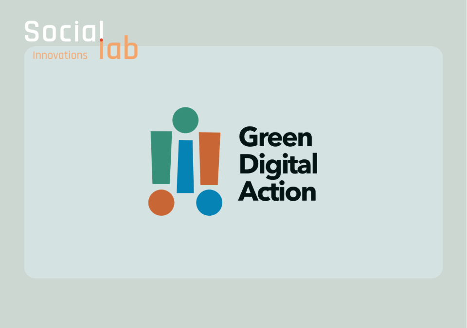Logo for the Green Digital Action initiative alongside the SocialLab Innovations branding.
