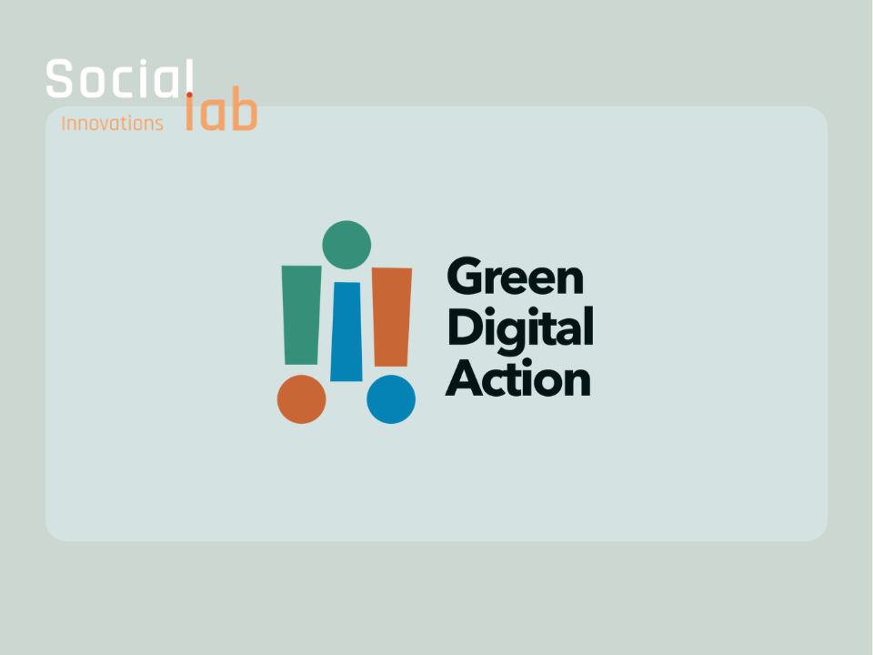 Logo for the Green Digital Action initiative alongside the SocialLab Innovations branding.