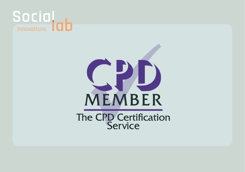 SocialLab logo alongside the official CPD Member badge from The CPD Certification Service.