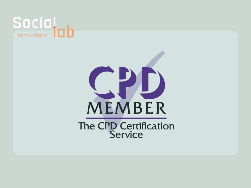 SocialLab logo alongside the official CPD Member badge from The CPD Certification Service.